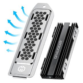 GRAUGEAR PS5 SSD Heatsink Cover Set, M.2 NVMe PS5 Heatsink, Metal Heat Dissipation Cover and Aluminum Fin for PlayStation 5 SSD NVMe PCIe 4.0 Storage