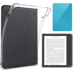 Clear Case for 7 inch Kobo Libra Colour(Model N428, 2024) and Kobo Libra 2(Model N418, 2021), Includes a Screen Protector - Ultra Clear Soft Flexible TPU Back Cover, Transparent.