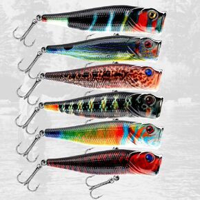 6 PCS Fishing Lures Kit with Strong Hooks, Slow Sinking Bait Kits, Lifelike Saltwater and Freshwater Fishing Gear, Topwater Trout and Bass Lures as Gifts for Men