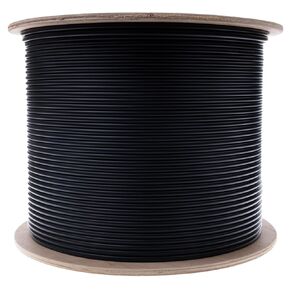 6-Strand Outdoor Fiber Optic Cable, OS2 9/125 Singlemode, Riser Rated, Black, 1000ft