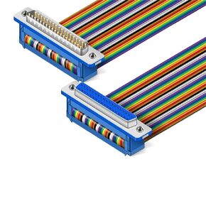 DIDC DB37 Pin Ribbon Cable DIDC-37P Male Female Flat DR37P Connector Line(1.5m,Fe to Fe)
