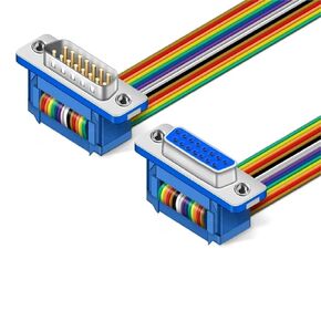 DIDC DB15 Pin Ribbon Cable DIDC-15P Male Female Flat DR15P Connector Line(10m,M to Fe)