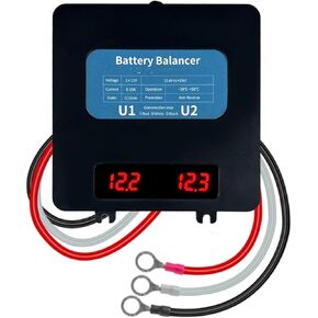 LED Display Battery Equalizer 24V Battery Charge Discharge Balancer Regulator for 2x12V Lead-Acid Gel Flood Battery