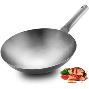 Pure Titanium Frying Wok,Uncoated Wok,Fast Heat Conduction,Non-Stick Handmade Pan Cooking Pot for Gas Cooker (A 36Cm)，A-36cm，A-36cm，A-36cm