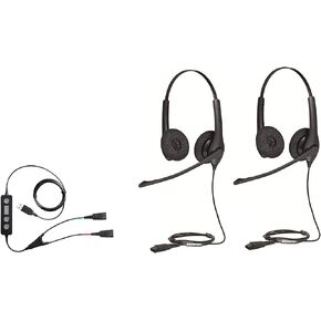Headset World USA™ Soft Phone/PC USB Training Supervisory Bundle with Two (2) Biz 1500 Duo QD Headsets and USB Training Cable