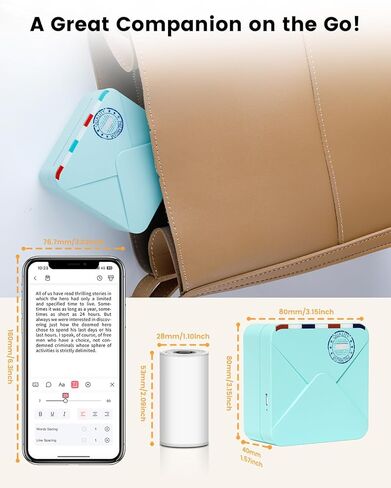 طابعة ملصق حراري مينى M02S ، طابعة بلوتوث المحمولة ، متوافقة مع iOS & Android ، اتصال لاسلكي 300 دب لا جاسوس ، حجم طباعة 15/25/53 مم ينطبق على المكتب ، المنزل ، الدراسة ، الهدية - الأرجواني in Saudi Arabia