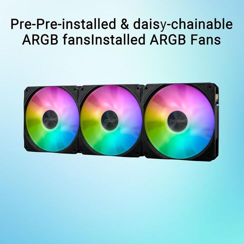 ASUS Prime LC ARGB LCD All-in-one CPU Liquid Cooler with Sharp Screen showcasing CPU & GPU Information with Different Background, high-Performance Pump Armed with Robust Motor, Daisy-chainable Fans in Saudi Arabia
