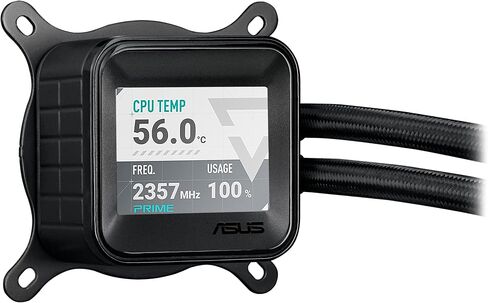 ASUS Prime LC ARGB LCD All-in-one CPU Liquid Cooler with Sharp Screen showcasing CPU & GPU Information with Different Background, high-Performance Pump Armed with Robust Motor, Daisy-chainable Fans in Saudi Arabia
