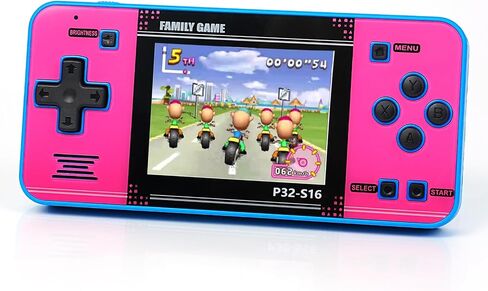 Handheld Game for Kids ，Built-in 220 32-bit Video Games, 3.0" IPS Screen, Rechargeable Portable Game , Travel Mini Arcade Electronic Toys Gift for Boys and Girls (Red+Blue) in Kuwait