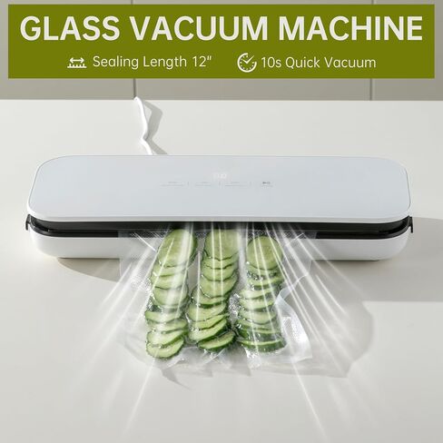 Vacuum Sealer for Food,65kpa Precision Suction Power 6-in-1 Food Sealers Machine,Fast- Compact Food Saver with 20 Large Vacuum Bags&Glass Touch Screen,White in Saudi Arabia