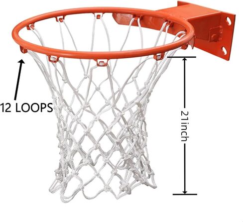 2 Pcs Heavy Duty Basketball Hoop Net 12 Loop Standard Indoor or Outdoor Nylon Braided Multicolor Duty Basketball Net Strong and Durable Replacement Basketball Net Basketball Accessories in Saudi Arabia