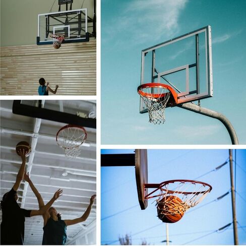 2 Pcs Heavy Duty Basketball Hoop Net 12 Loop Standard Indoor or Outdoor Nylon Braided Multicolor Duty Basketball Net Strong and Durable Replacement Basketball Net Basketball Accessories in Saudi Arabia