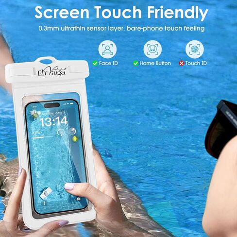 2 Pack IPX8 POUCH POUCH POUCH FOR iPhone 16/15/14/13 PRO MAX PLUS (7.2 بوصة) - السباحة ، الغوص ، الغطس ، مقاوم للثلوج - FRANCED FRANDWEN FRANDWEN in Kuwait