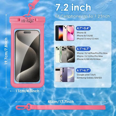 2 Pack IPX8 POUCH POUCH POUCH FOR iPhone 16/15/14/13 PRO MAX PLUS (7.2 بوصة) - السباحة ، الغوص ، الغطس ، مقاوم للثلوج - FRANCED FRANDWEN FRANDWEN in Kuwait