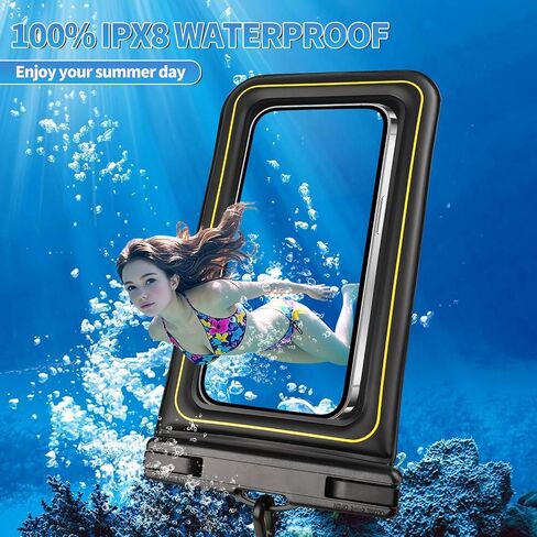 حقيبة هاتف مقاومة للماء ، علبة هاتف IPX8 العائمة للماء تناسب 7 ″ هواتف وحرف لامع وتصميم حزام عنق/كروس قابل للتعديل ، سفينة سفر سفر شاطئية （قزحية أرجواني in Saudi Arabia