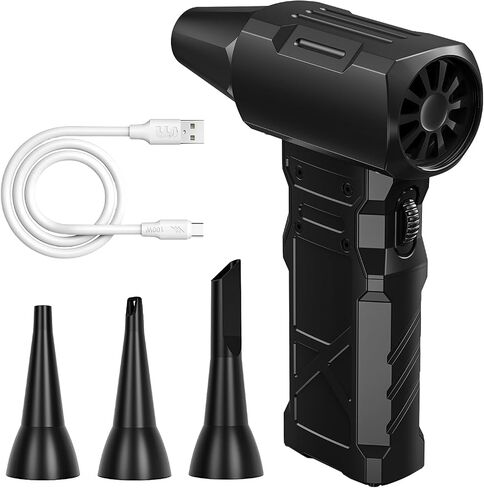 Compressed Air Duster-100000RPM Electric Air Duster for PC&Keyboard Cleaning，4-Speed Cordless Turbo Fan Rechargeable Reusable Compressed Air Blaster for Car, Air Bed, Outdoors, Home.X3 in Saudi Arabia