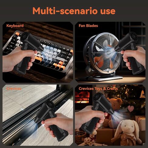 Compressed Air Duster-100000RPM Electric Air Duster for PC&Keyboard Cleaning，4-Speed Cordless Turbo Fan Rechargeable Reusable Compressed Air Blaster for Car, Air Bed, Outdoors, Home.X3 in Saudi Arabia