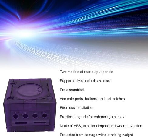 Replacement Shell for NGC GC Game Console, Comaptible with DOL 001 and DOL101 Consoles, for Standard Size Discs (Transparent Morado) in Saudi Arabia