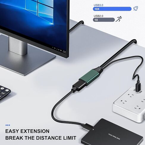 كبل تمديد kumiho 50ft USB 3.0 مع شرائح التمديد إشارة الداعم من النوع A من الذكور إلى أنثى من أجل PlayStation ، Xbox ، لوحة المفاتيح ، الماوس ، محرك أقراص فلاش USB ، الطابعة ، الكاميرا والمزيد in Kuwait
