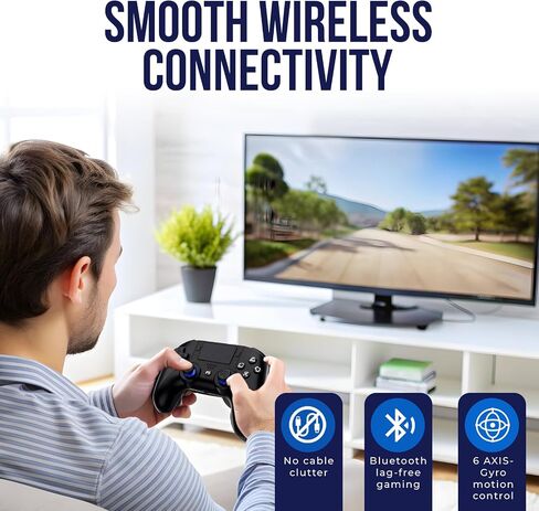ESSILX Wireless Controller for PS5, Compatible with PS5 Pro, PC, Turbo Function, 6 Axis Gyro Sensor, Dual Vibration, Black. in Saudi Arabia