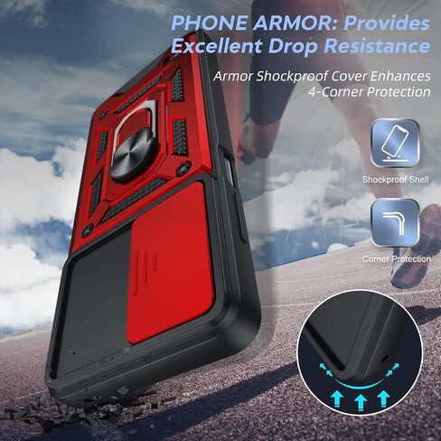 LeYi for Motorola Edge-5G UW 2021 Case: Motorola Edge 2021 Phone Case with Slide Camera Cover and Screen Protector, Heavy Duty Shockproof Android Unlocked Cover with Ring Stand Moto Edge 2021, Blue in Saudi Arabia