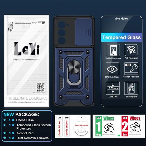 LeYi for Motorola Edge-5G UW 2021 Case: Motorola Edge 2021 Phone Case with Slide Camera Cover and Screen Protector, Heavy Duty Shockproof Android Unlocked Cover with Ring Stand Moto Edge 2021, Blue in Saudi Arabia