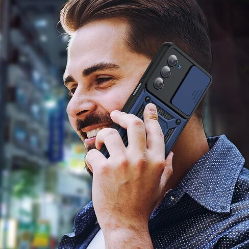 LeYi for Motorola Edge-5G UW 2021 Case: Motorola Edge 2021 Phone Case with Slide Camera Cover and Screen Protector, Heavy Duty Shockproof Android Unlocked Cover with Ring Stand Moto Edge 2021, Blue in Saudi Arabia