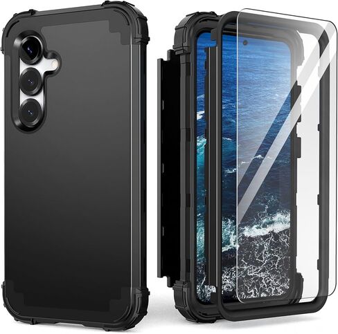 Idweel for Galaxy S25 5G Case مع واقي الشاشة ، الهجين 3 في 1 الحماية الثقيلة للخدمة الثقيلة المصد من PCER+SILOCON SILICONE SILECONE COMPLE in Saudi Arabia