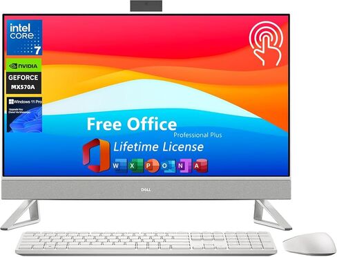Dell Inspiron 7730 All in One Desktop Computer, 27" FHD Touchscreen, Intel 10-Core 7 150U, NVIDIA GeForce MX570A, 32 GB RAM, 2 TB SSD, Wi-Fi 6E, Win 11 Pro, Office Pro Lifetime, Wireless KB and Mouse in Saudi Arabia