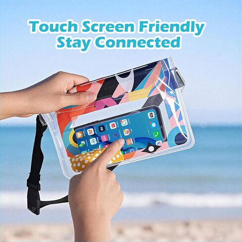 4 Pack Waterproof Fanny Pack with Waist Strap Waterproof Phone Pouch Dry Bag for Kayaking Pool Swimming Boating Beach Fishing Travel Diving Surfing (B-Hawaii, 2 Fanny Pack + 2 Phone Pouch) in Saudi Arabia