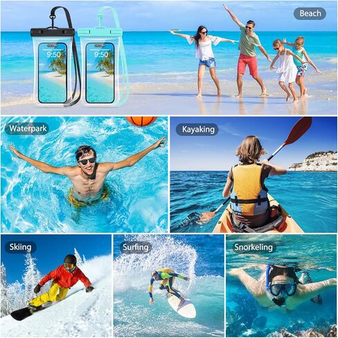 2 Pack Waterproof Phone Pouch, IPX8 Waterproof Phone Case Compatible with iPhone 16 15 Pro Max and Pro, Plus, Galaxy S25 S24 S23, Pixel 8a 7a in Kuwait