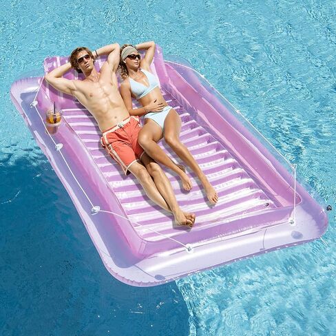 Inflatable Pool Floats Boat for Adults, Blow Up Tanning Pool Raft Tub with Inflatable Pillow for Family Outdoor, Garden, Backyard Summer Water Party (14+ Year Old) in Kuwait