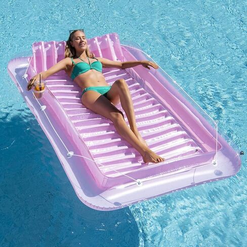 Inflatable Pool Floats Boat for Adults, Blow Up Tanning Pool Raft Tub with Inflatable Pillow for Family Outdoor, Garden, Backyard Summer Water Party (14+ Year Old) in Kuwait