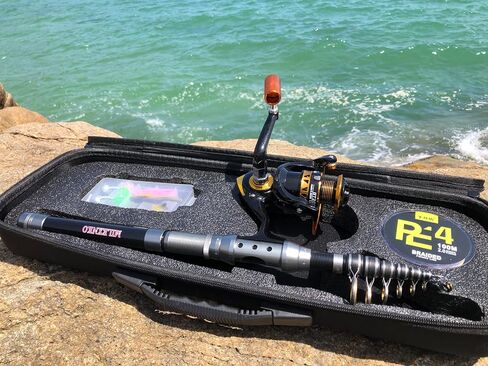Telescopic Fishing Rod and Reel Combination, 240 Cm Carbon Fiber Rod, Adult Foldable Fishing Rod Suitable for Freshwater and Salt Water in Saudi Arabia