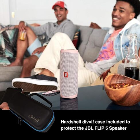JBL Flip 5 Waterproof Portable Wireless Bluetooth Speaker Bundle with 2-Port USB Wall Charger - Red in Saudi Arabia