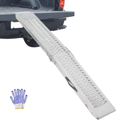 Ruedamann 83" L x 9" W Steel Folding Ramp, 960lbs Capacity Loading Ramp, Heavy Duty Motorcycle Ramp, Portable Truck Ramps for Pickup, ATVs, UTVs, Dirt Bikes, Lawnmowers, Black, Pack of 2 in Saudi Arabia