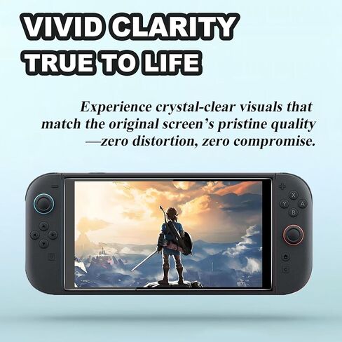 متوافق مع فيلم Nintendo Switch 2 حامي الشاشة ، تغطية ناعمة كاملة ناعمة كاملة TPU واضحة ، مضادة للطفولة ، عالي الوضوح ، مضاد للخدش للمفتاح 2 7.9 "في 2025 in Kuwait