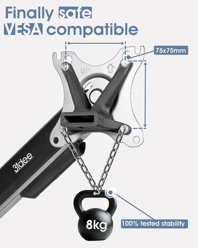 VESA Adapter Compatible with HP Monitor (22f, 22es, 22ea, 24f, 24fw, 24es, 24er, 24ea, 27f, 27fw, 27es, 27er, 27ea) - Including Screw Set - 75x75 mm (White) in Saudi Arabia