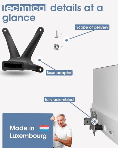 VESA Adapter Compatible with HP Monitor (22f, 22es, 22ea, 24f, 24fw, 24es, 24er, 24ea, 27f, 27fw, 27es, 27er, 27ea) - Including Screw Set - 75x75 mm (White) in Saudi Arabia
