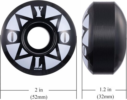 YOLO Skateboard Wheels (52 mm) (92A) (4-Pack with Bearings, Spacers and Washers) in Saudi Arabia