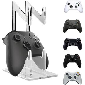 nymus 2-Tier Controller Holder Game Controller Holder Stand for Desk, Universal Storage Organizer Controller Stand Transparent