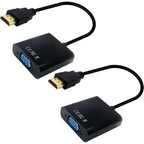 Upgraded HDMI to VGA Adapter,2-Pack Gold-Plated Converter Connector for Computer, Desktop, Laptop, PC, Monitor, Projector, HDTV and More, Up to 1080p Full High Definition