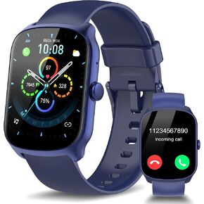 Watch Smart Watch for Men Women ، 1.95 '' HD Smartwatch Smartwatch (الإجابة/إجراء مكالمة) ، متتبع اللياقة مع 112 طيلة رياضية ، ساعة اللياقة البدنية IP68 مع معدل ضربات القلب/عداد الخطى ، الأزرق