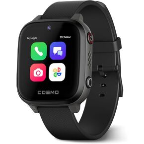 JrTrack Smart Watch for Kids | Safe Watch Phone & GPS Tracker | Parental Controls | Call, Text, Activity, School Lock | SIM Card Included | SOS & Safety Alerts | (Black)