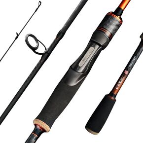 SEASIR CastX Fishing Rod, Ultra-Light Spinning Rod Bait Finesse Casting Rod, 2 Piece Baitcaster Rod, 40T Carbon Fiber, EVA Cork Handle, Zirconia Ring, Portable Travel Rod for Saltwater Freshwater
