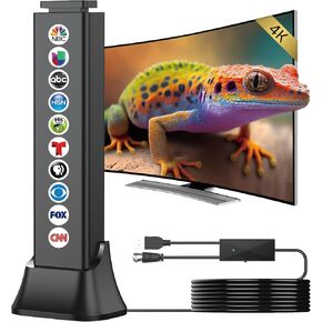 2025 TV Antenna,Digital Antenna 1500+ Miles Range,Indoor Antennas for Smart TV with 360° Reception Amplifier Signal Booster,HD Antennas for Local Channels Support 8K 4K 1080p-25ft Thick Coax Cable