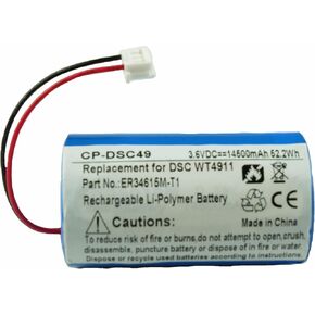 D-Size ER34615m-T1 3.6V 14.5ah Lithium Thionyl Battery for DSC ER34615M-T1 WT4911 WT4911B WT8911 ALEXOR Wireless Outdoor Siren WT4911BATT ADT Sensor High Performance Replacement Repair Battery Part