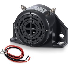 Backup Alarm 110dB 12V-24V DC Heavy-Duty Industrial Waterproof Backup Reverse Warning Alarm with Super Loud Beeper Tone for Truck Van Freight Car Lorry Heavy Vehicles