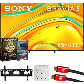 Sony K55xR50 Bravia 5 55 "Mini LED 4K HDR TV (2025) حزمة مع حماية CPS الحصرية لمدة 26 شهر