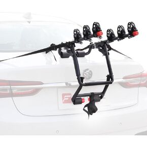FORWODE Premium Trunk Mount Rack Carries 3 Bikes, Portable Adjustable Bike Rack for Car, SUV, Hatchback, Black